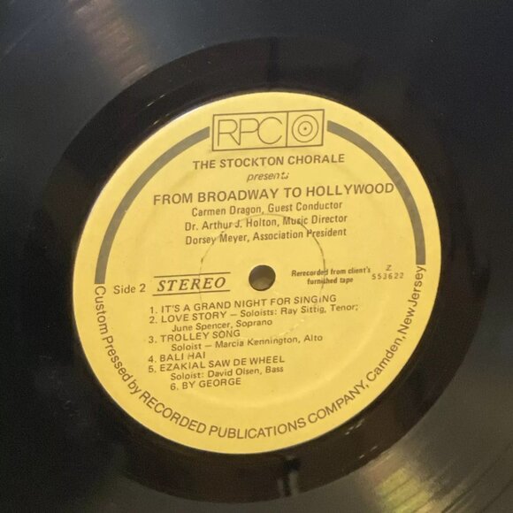 The Stockton Chorale From Broadway To Hollywood (Vinyl) RPC Z 553621 VG LP - Picture 7 of 7